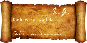 Kedrovics Judit névjegykártya